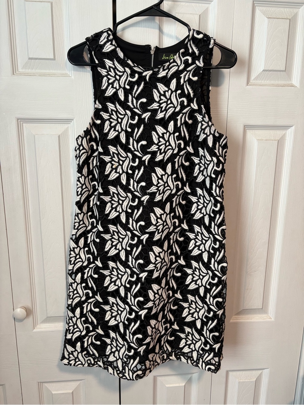 Sam Edelman Small Floral Razor Back Cut Out Mini Black/White Dress